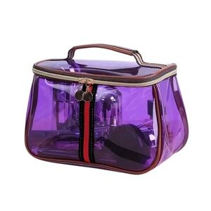 ELEGANT PURPLE TRANSPARENT COSMETIC BAG